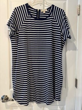 Michael Kors Navy and White Striped Dress